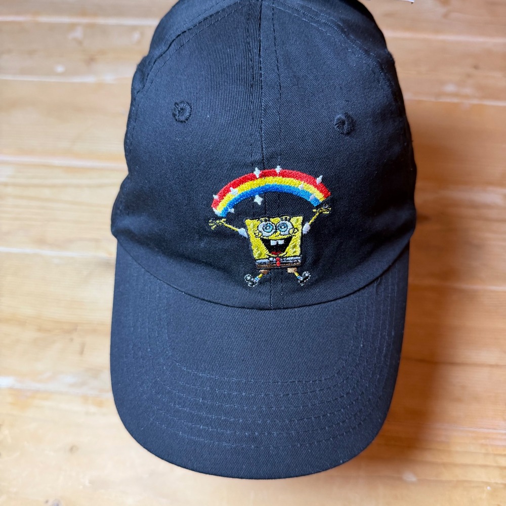 Nickelodeon Spongebob Squarepants Imagination Rainbow Black Baseball Hat‎ NWT